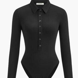 Button Down Collared Bodysuit